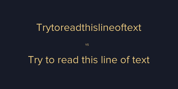 Example of text without spaces